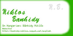 miklos banhidy business card